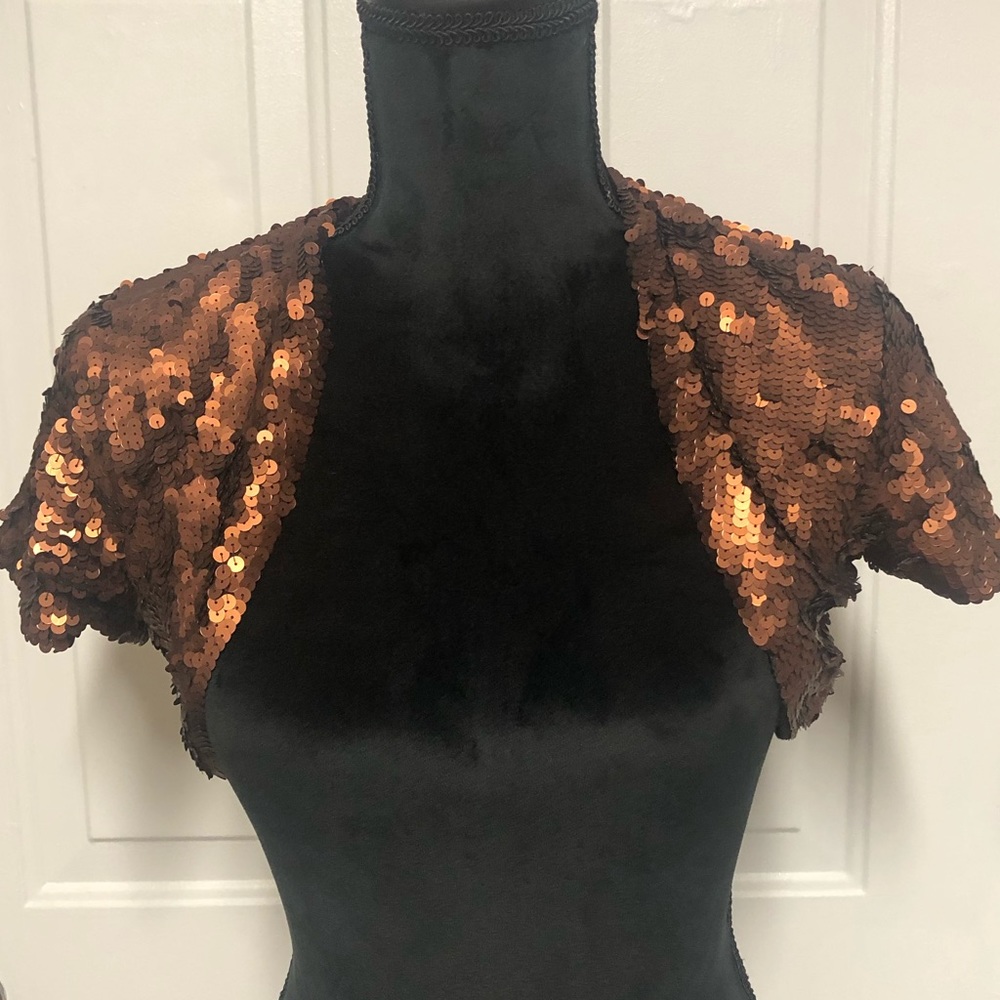 Dark Brown Sequined Bolero